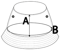 Drawing showing the product measurement lines
