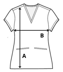 Drawing showing the product measurement lines