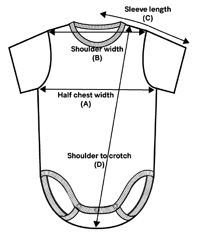 Drawing showing the product measurement lines