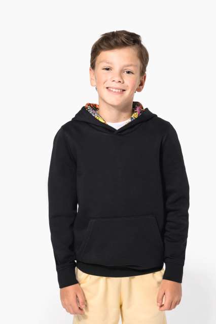 Kariban K4014 — UNISEX KIDS CONTRAST PATTERNED HOODED SWEATSHIRT