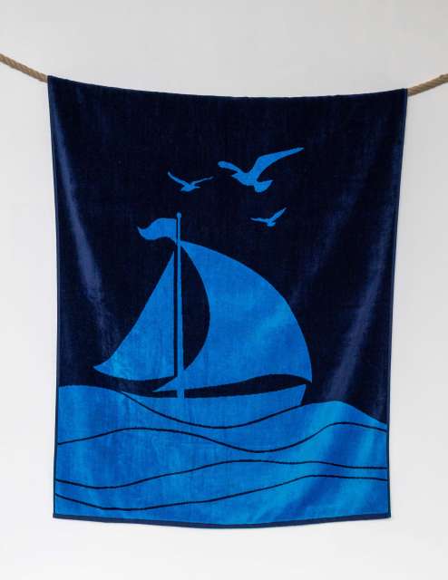 Olima OLV4060 — OLIMA „SAILING BOAT” YD VELOUR BEACH TOWEL