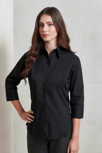 Premier PR305 — WOMEN'S POPLIN 3/4 SLEEVE BLOUSE