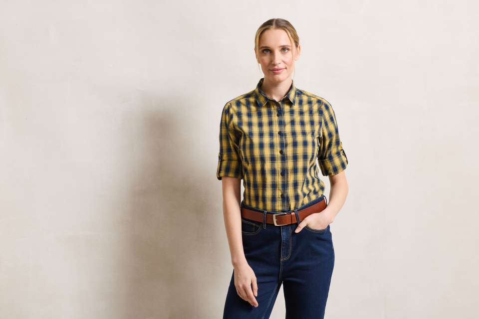 Premier PR350 — 'MULLIGAN' CHECK - WOMEN'S LONG SLEEVE COTTON SHIRT