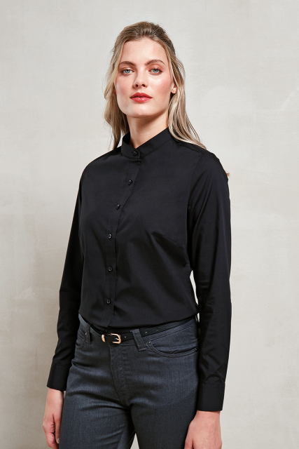 Premier PR358 — WOMEN’S BANDED COLLAR 'GRANDAD' SHIRT