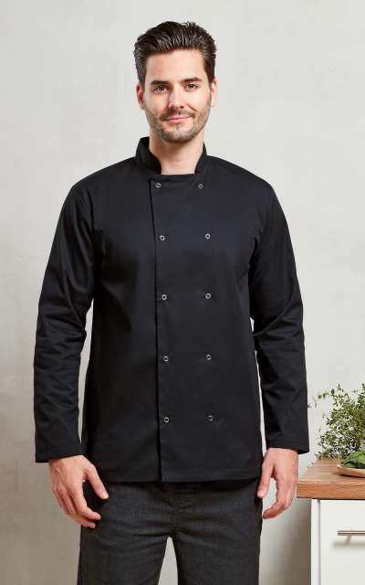 Premier PR665 — CHEF'S LONG SLEEVE STUD JACKET