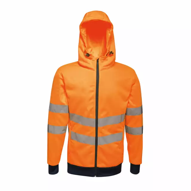 Regatta TRA471 — HI VIS PRO FULL ZIP STRETCH HOODIE JACKET