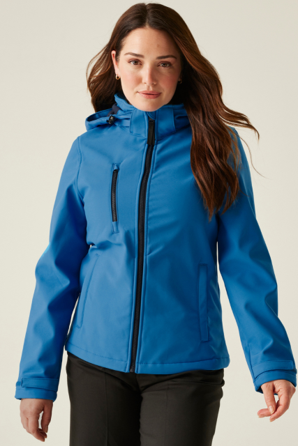 Regatta TRA702 — WOMEN'S VENTURER 3 LAYER HOODED PRINTABLE SOFTSHELL JACKET